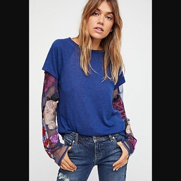 Free People Tops - Free People Take Me Away Twofer in Blue Combo